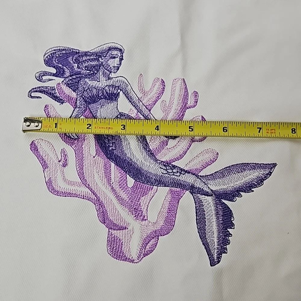 Machine Embroidered Purple Mermaid Sample Panel - Picture 5 of 6